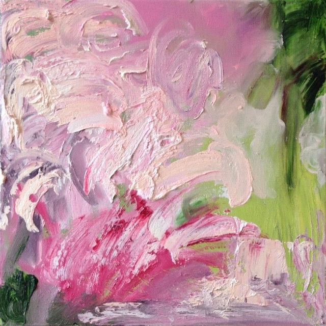 Märkälä Maaria "Pink Delight" öljy 50 x 50 cm 2000 € tai 80 €/kk